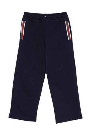 pantalone in cotone blu GUCCI KIDS | 825179XJHAQ4780